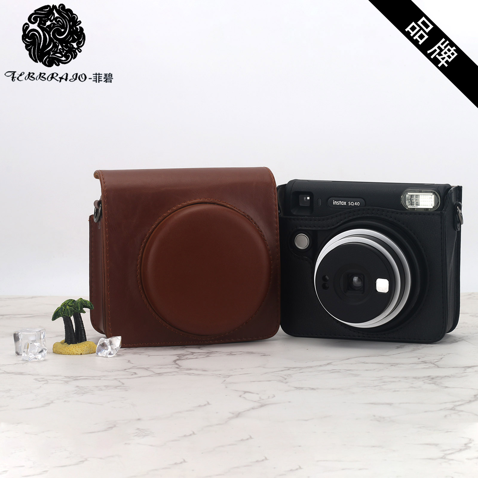 日系复古肩包instax拍立得SQ40棕色/黑色相机皮包保护套防水防摔