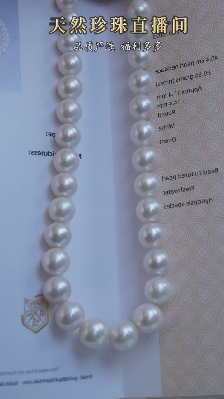 【闪购商品】淡水珍珠颈饰未镶嵌11-14mm有核（大证）