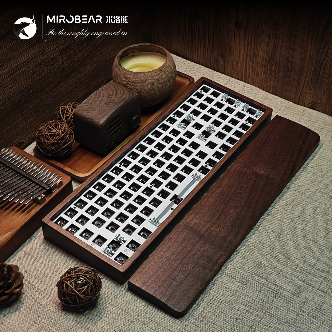 【胡桃木MR100套件】三模RGB实木机械键盘定制木坨坨客制化创意送礼
