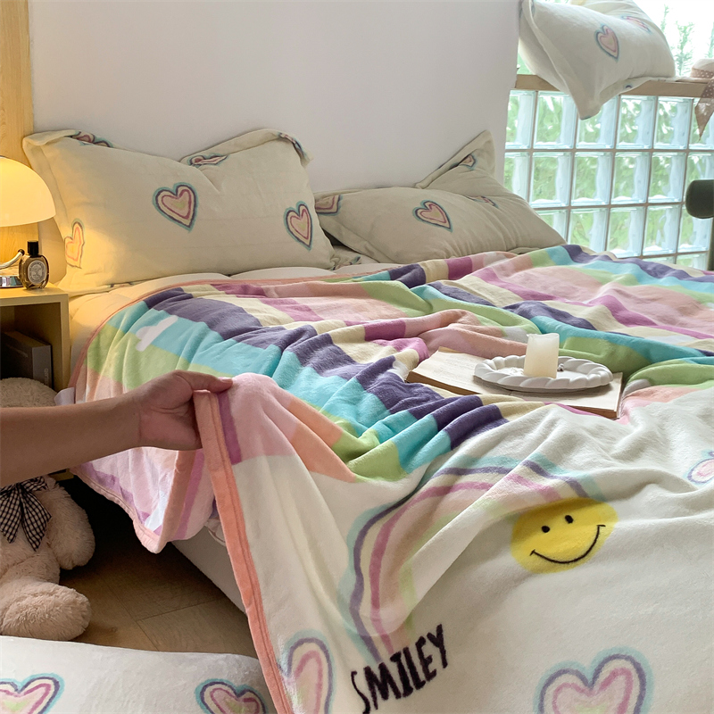 牛奶绒毛毯冬季加厚办公室午睡毯披肩毯空调毯子沙发盖毯绒毯床单