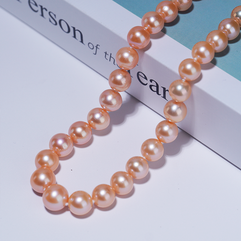 12mm淡水珍珠“香槟金”项链14K金灯笼扣时尚香槟色气质经典ZH12856