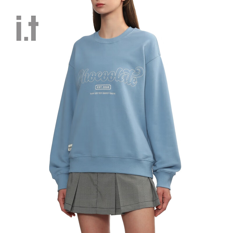 :CHOCOOLATEit 女装基础圆领卫衣2024秋季新款时尚休闲上衣3690X