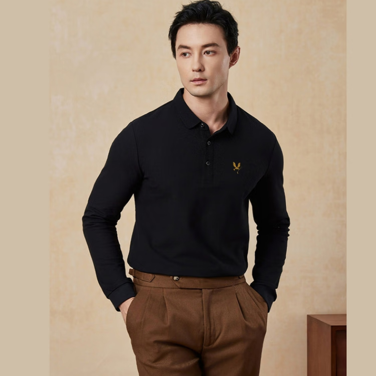 GIXX it 男装长袖polo衫2024冬季新款商务休闲合身翻领上衣000120