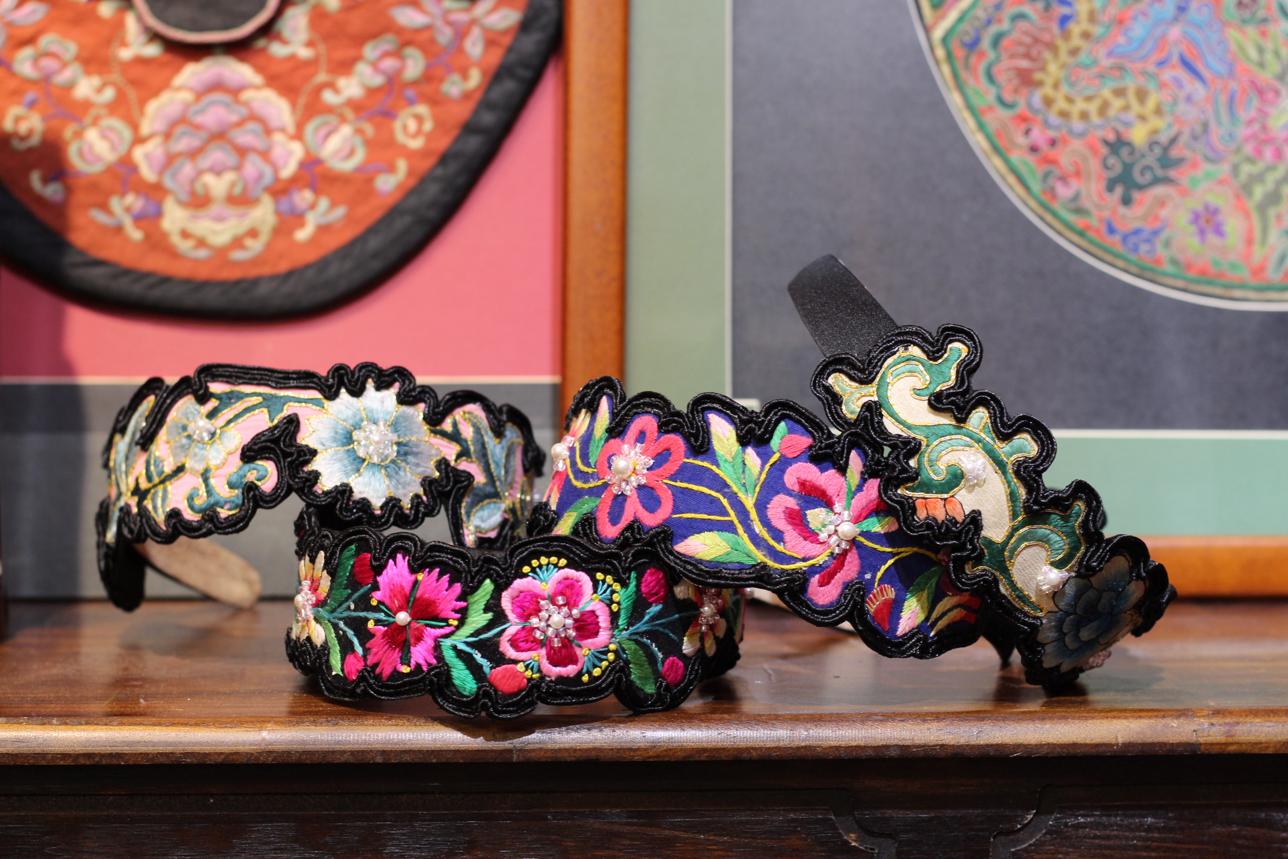 手工刺绣布艺老绣配饰