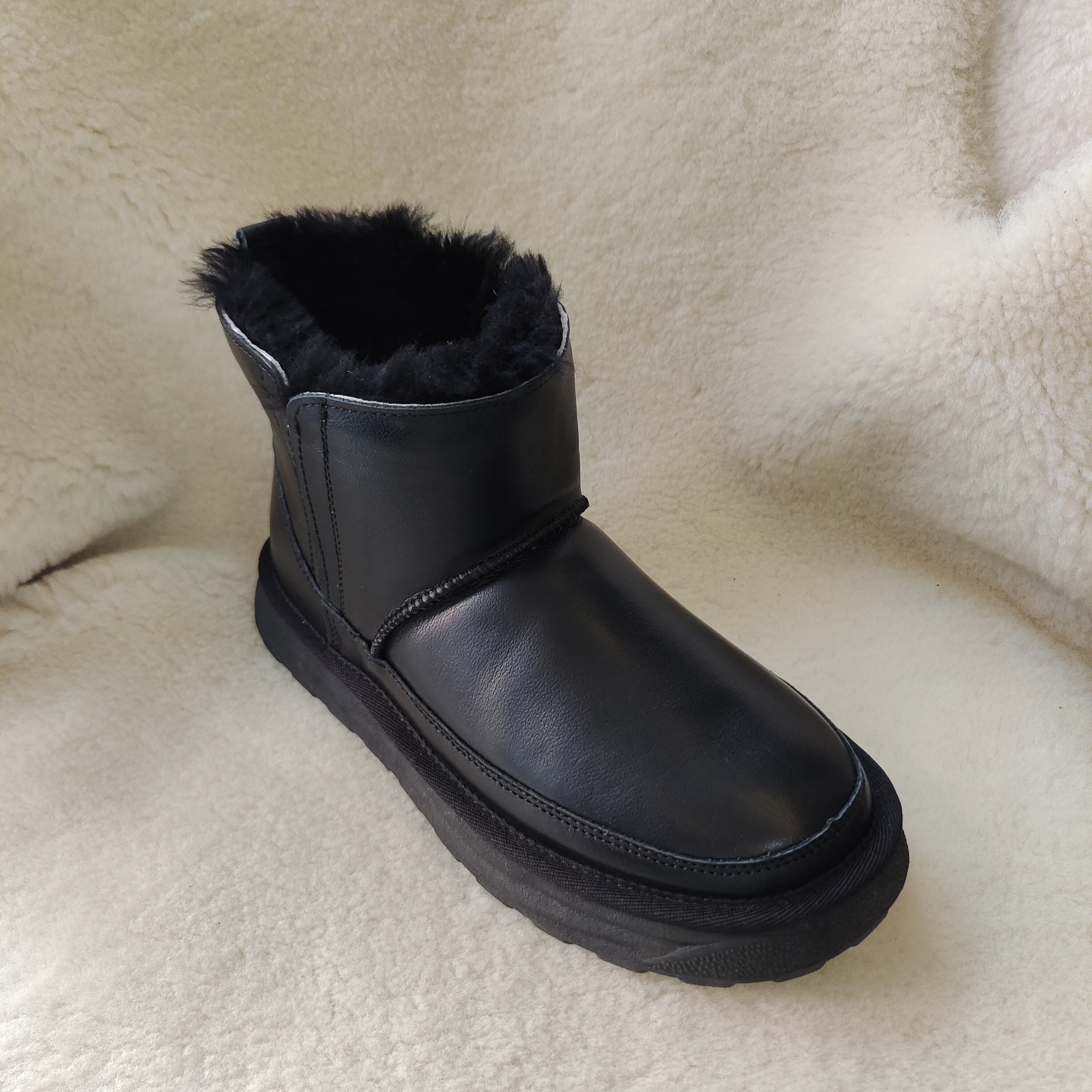 225859雪地棉男款短靴冬季平底防滑防水保暖男鞋127-3-1