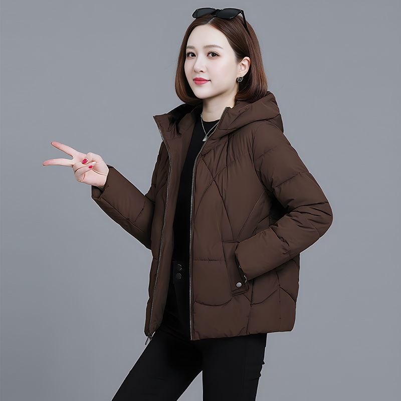 高乐姿大码棉袄外套2025冬季新款棉服女短款韩版洋气宽松连帽棉衣