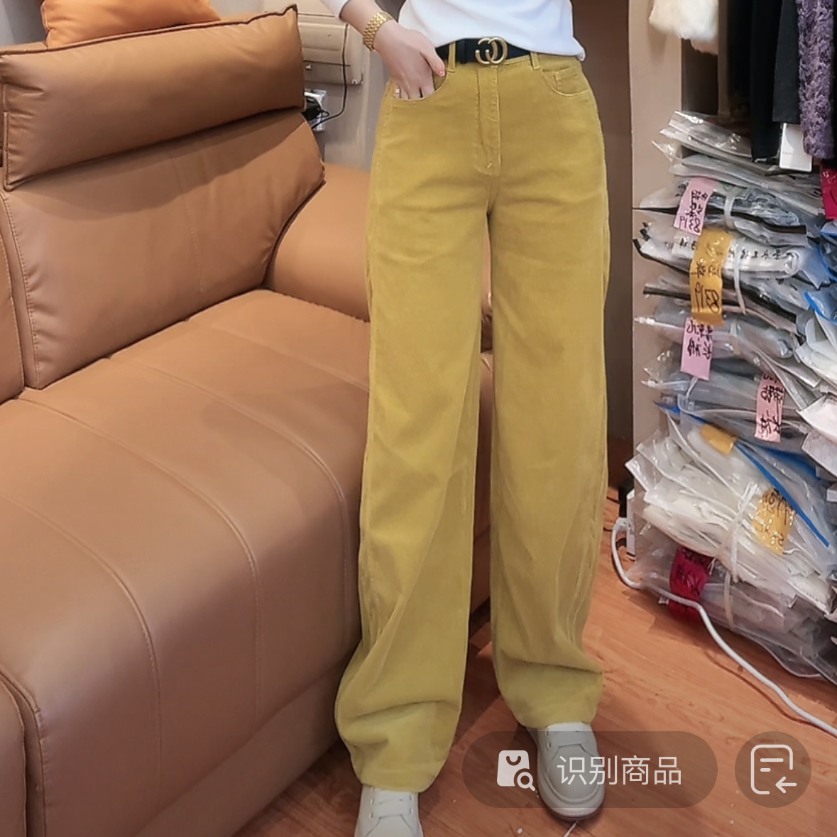 小敏家，秋冬新款时尚气质百搭弯刀裤窄版直筒裤