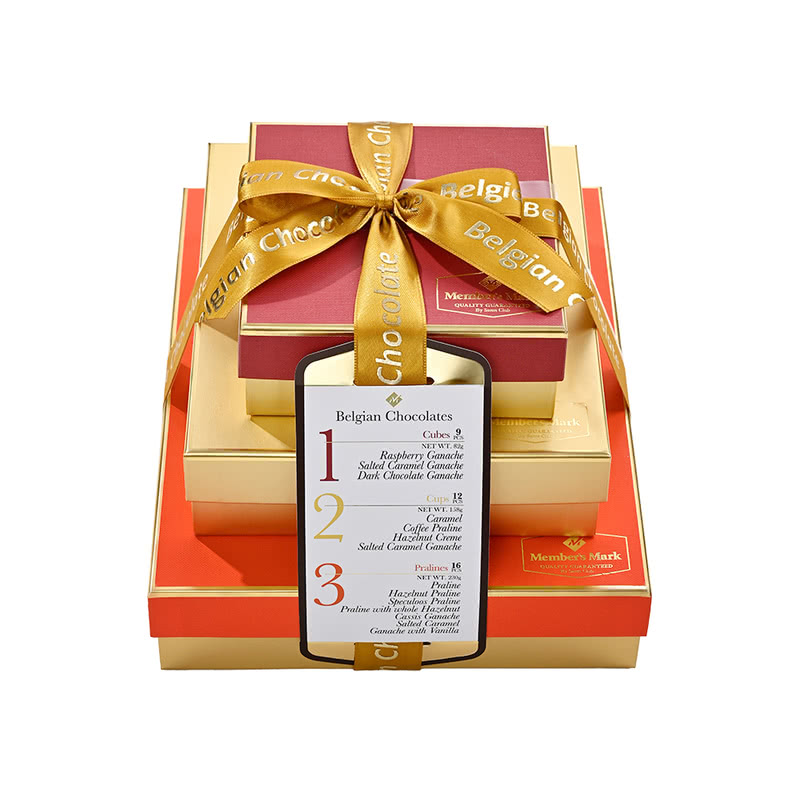 【山姆】      进口 什锦巧克力制品三连盒礼盒 470g