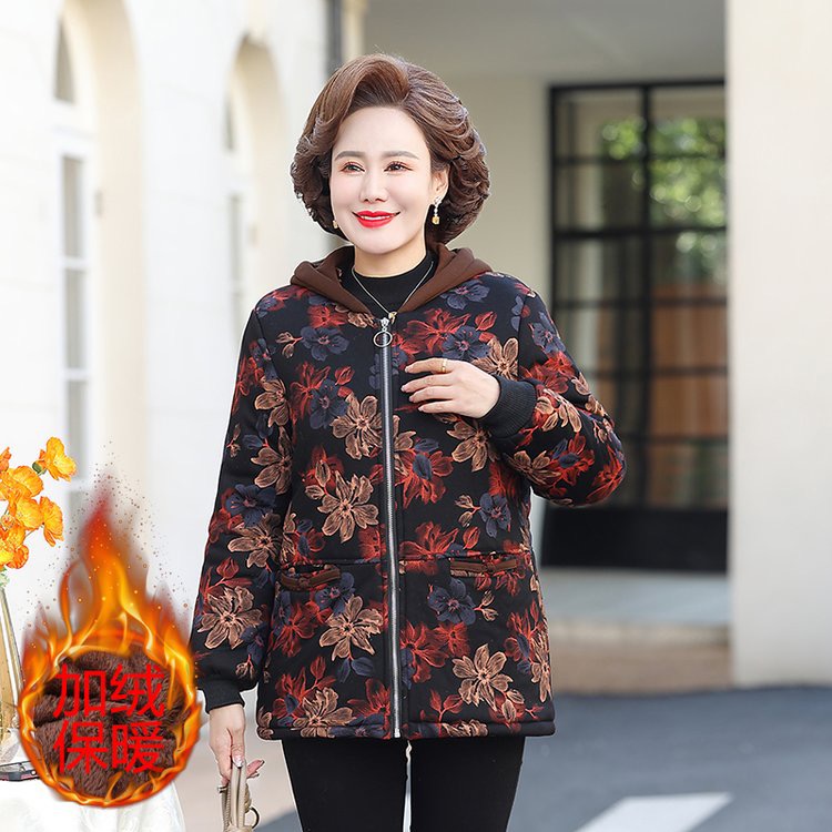 福椰冬季大码2024新款宽松显瘦加绒加厚洋气显瘦连帽棉服厚外套女