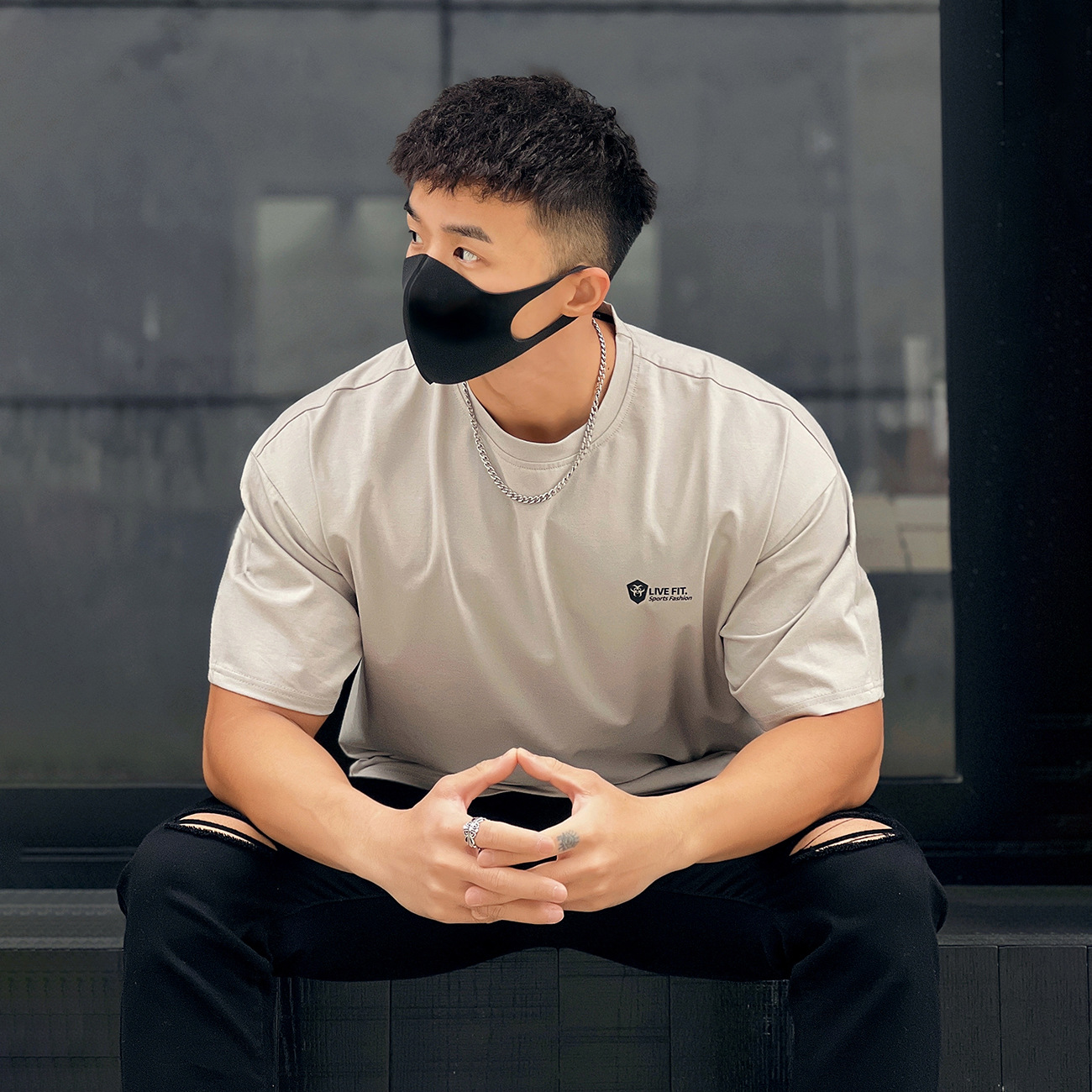 夏季男健身运动短袖T恤衫潮流休闲百搭简约半袖宽松时尚圆领上衣