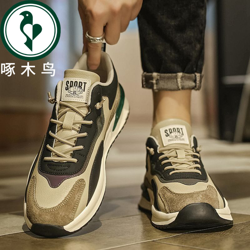 【正品】啄木鸟阿甘男鞋春秋冬2025新款男士休闲运动鞋秋冬百搭潮