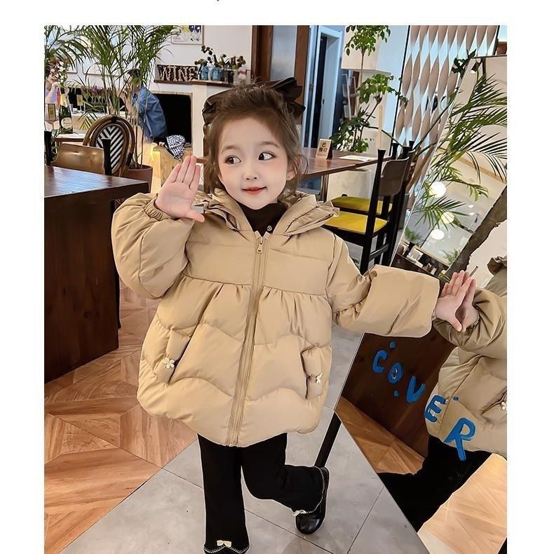 女童冬装棉服2023新款小女孩洋气冬季棉袄女宝宝加厚外套儿童棉衣