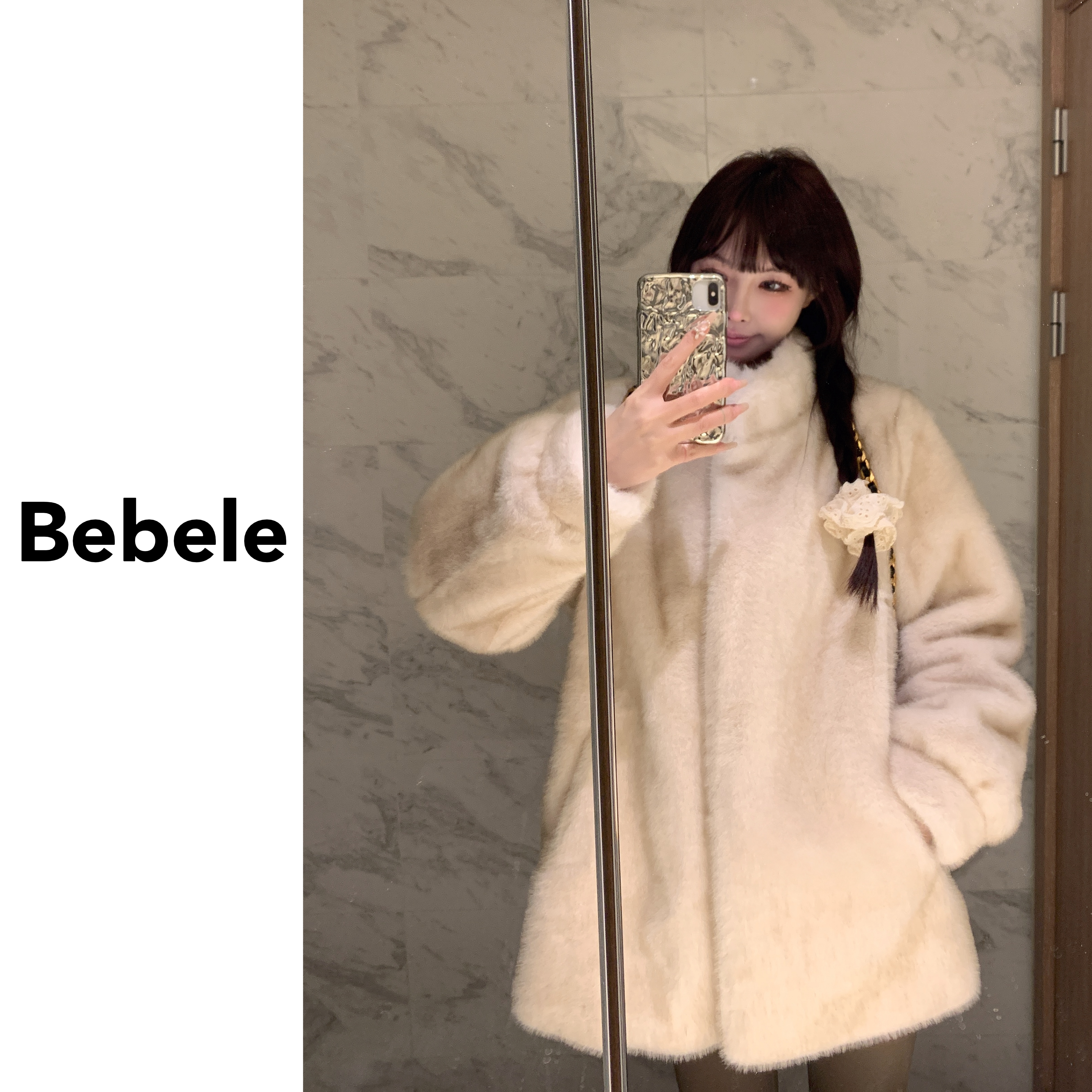 Bebele【圣诞精灵】秋冬厚外套高定环保毛手感质感巨好立领毛毛外套