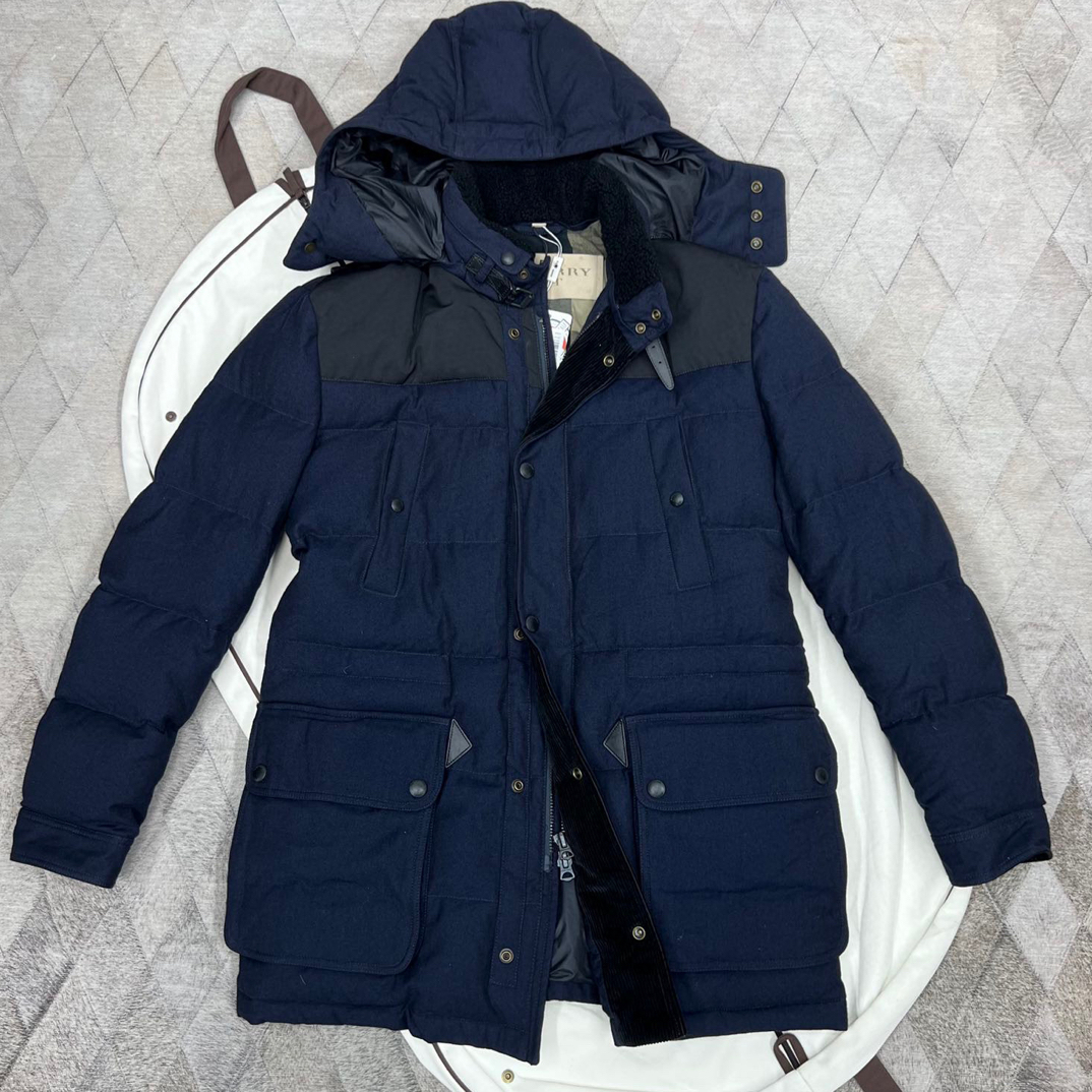 全新未使用 BURBERRY/博柏利 131672 男款羊毛羽绒夹克外套