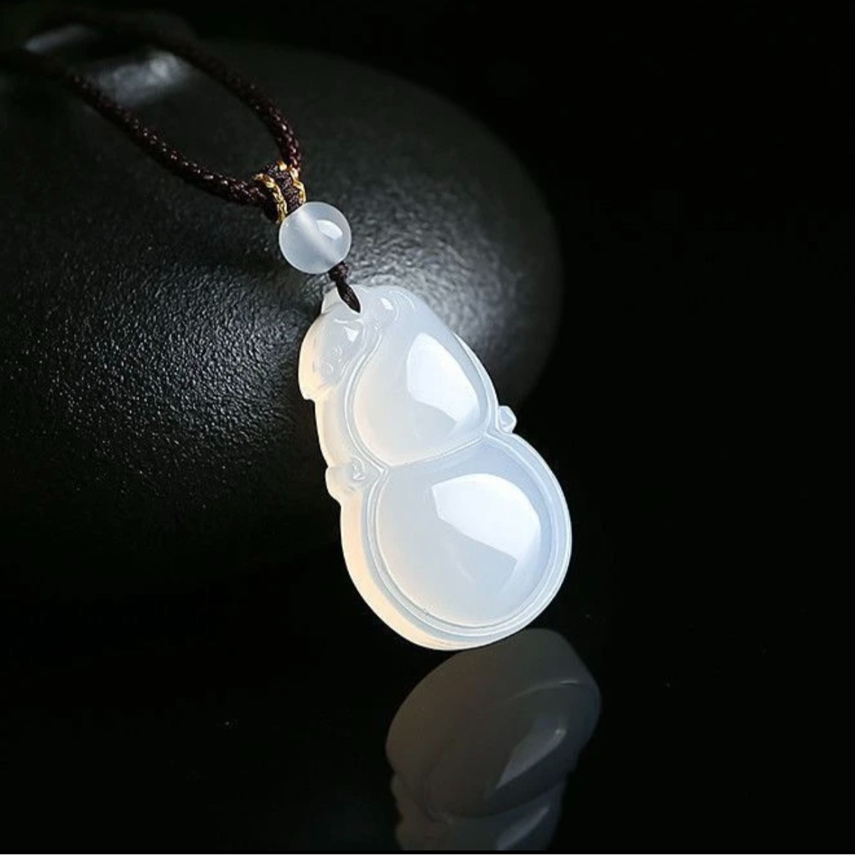 天然白玛瑙玉髓葫芦吊坠男女款福禄双全小葫芦项坠百搭挂件