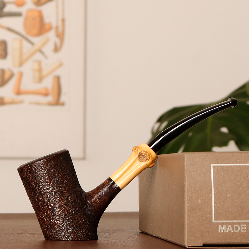 日本 Tsuge 柘植 东京系列 喷砂竹节桌斗 石楠木烟斗