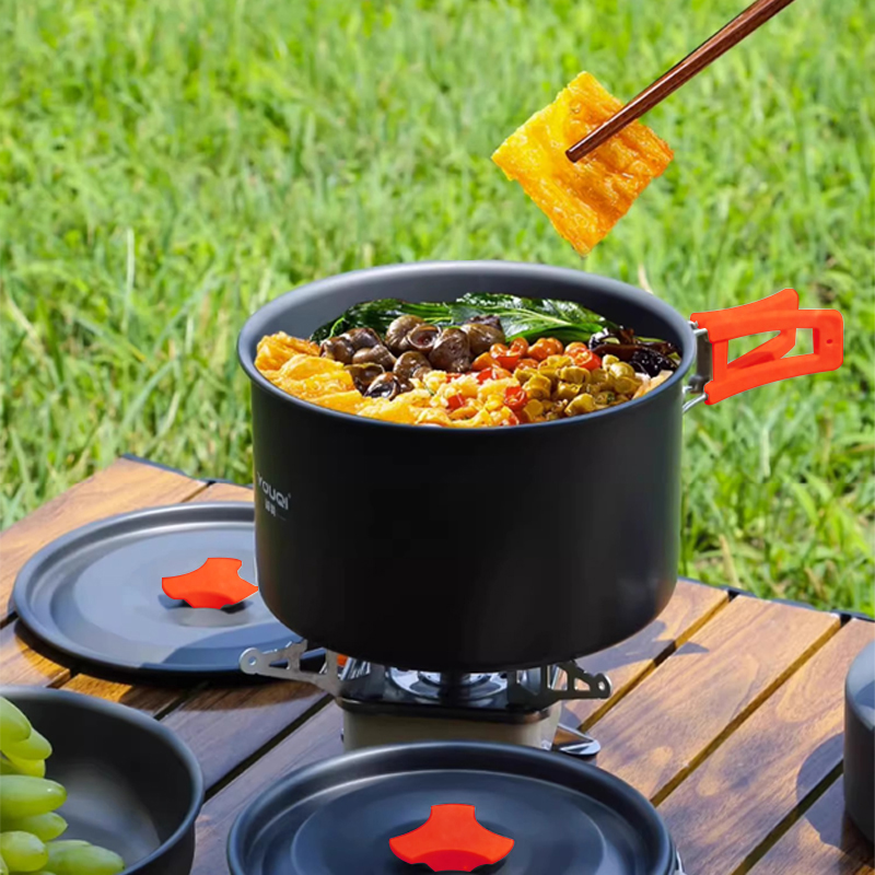 户外便携式野餐单锅卡式炉野营野炊炊具旅行锅便携套装野营套锅