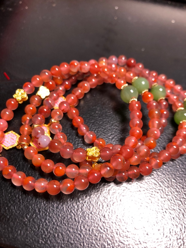 南红玛瑙，冰飘红，DIY手串，干净冰透艳红百搭，