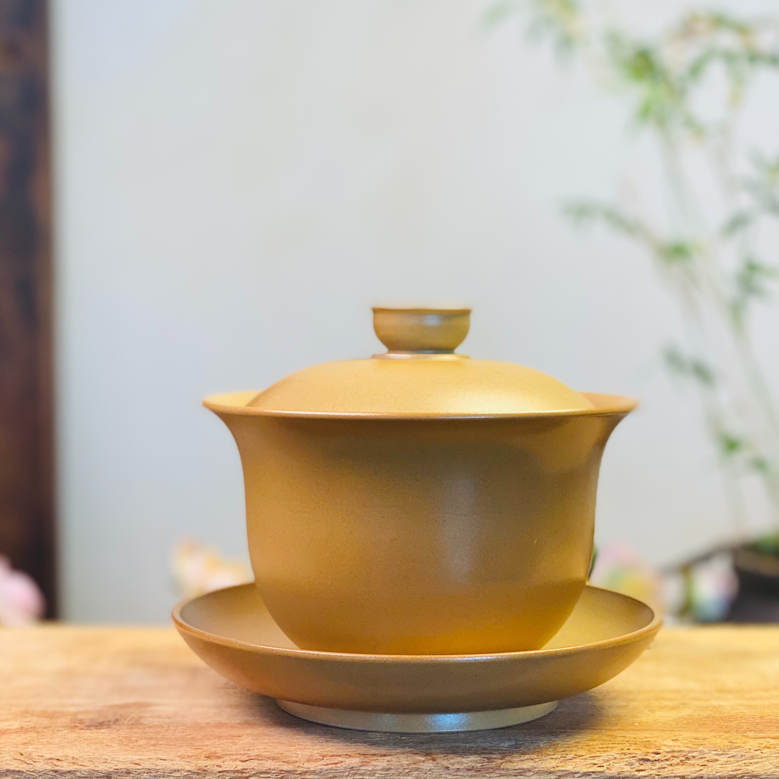 薄胎盖碗～180cc.  建水紫陶白泥电柴烧手工茶具中式茶碗