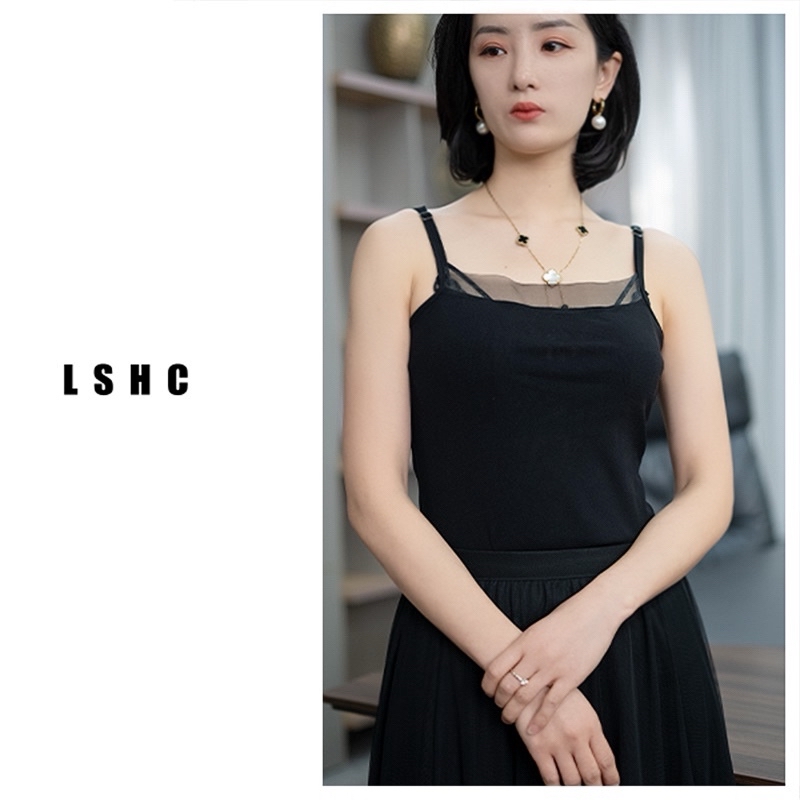 时尚舒适显瘦气质百搭休闲简约修身女士法式吊带轻奢背心【0065】  