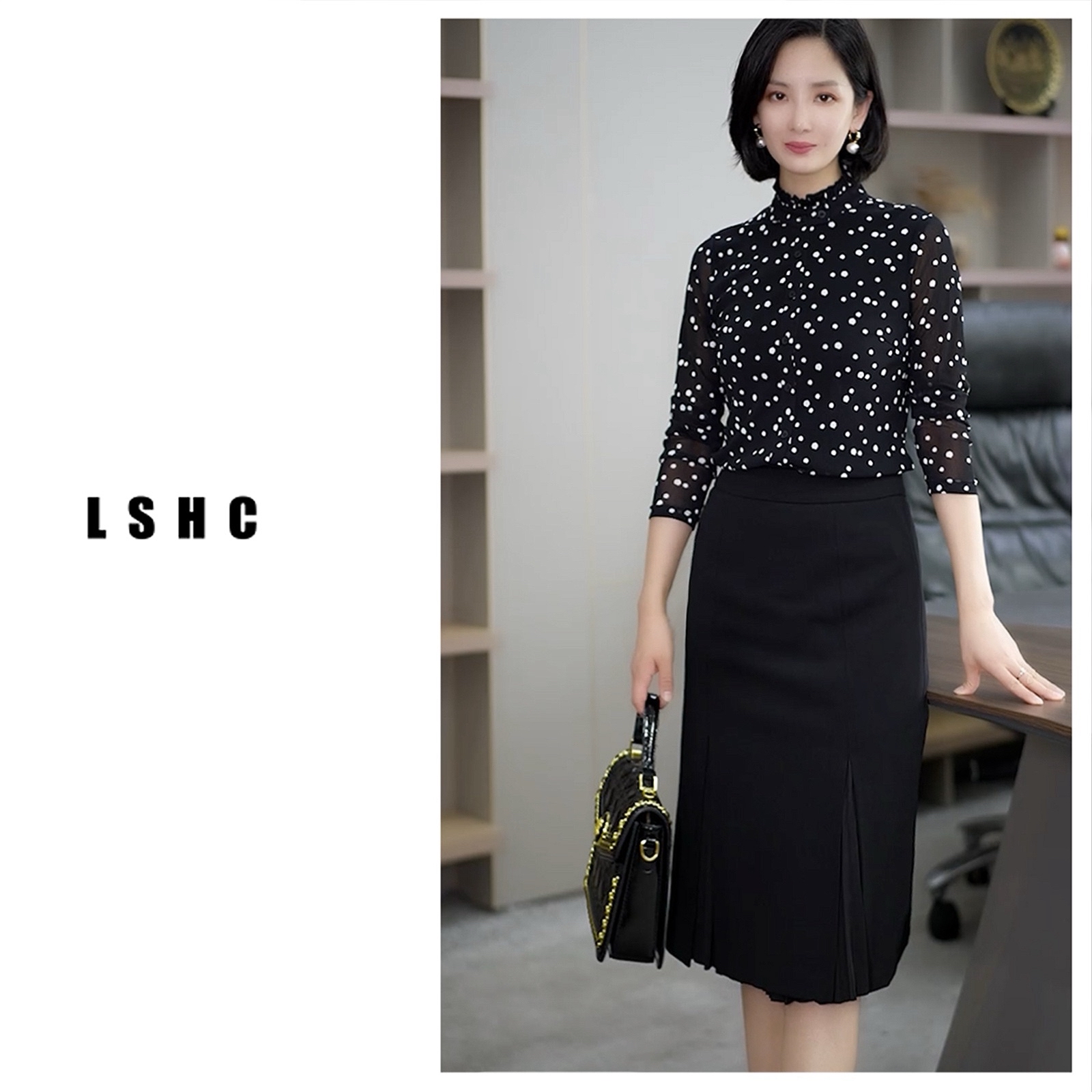 包臀裙黑色女裙时尚百搭轻奢显瘦气质【1235】中长款裙子