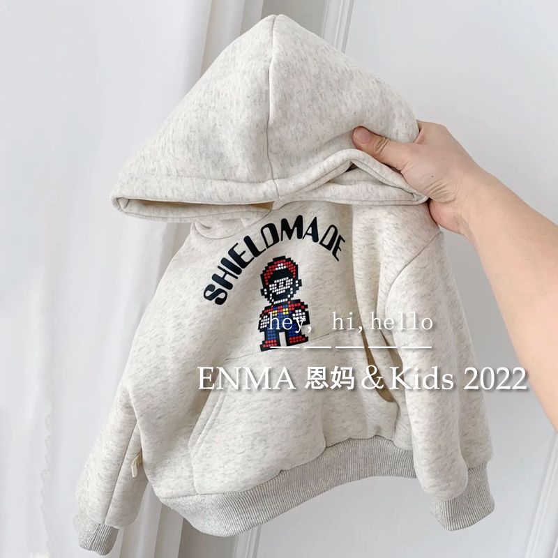 【小扬哥推荐】童装秋冬装新款韩范宝宝带帽衫儿童加绒卫衣潮宽松
