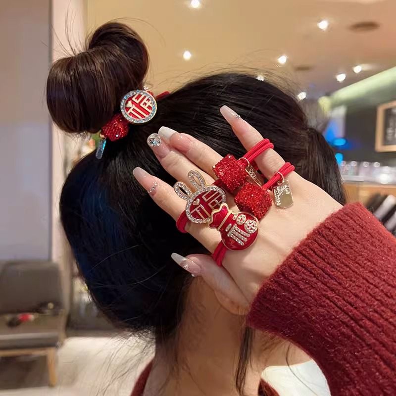 【小扬哥推荐】2023新款本命年兔子发绳女网红福袋头绳橡皮筋头饰