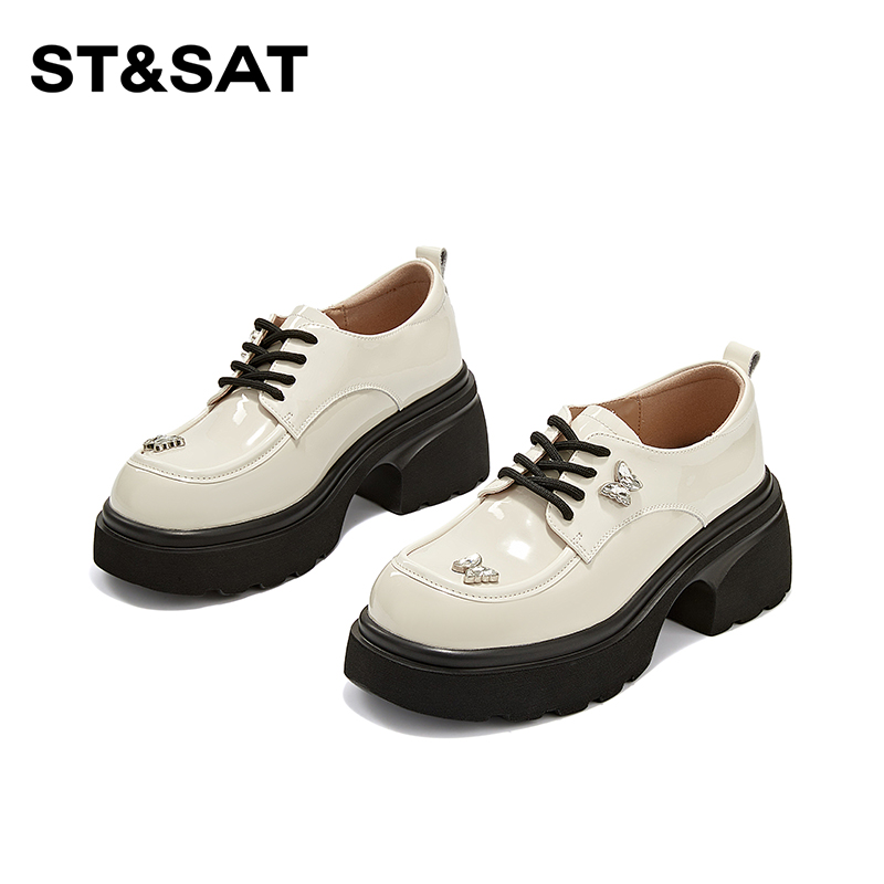 【摩尔旋律】星期六厚底玛丽珍英伦学院风厚底百搭乐福鞋SSC1112A90