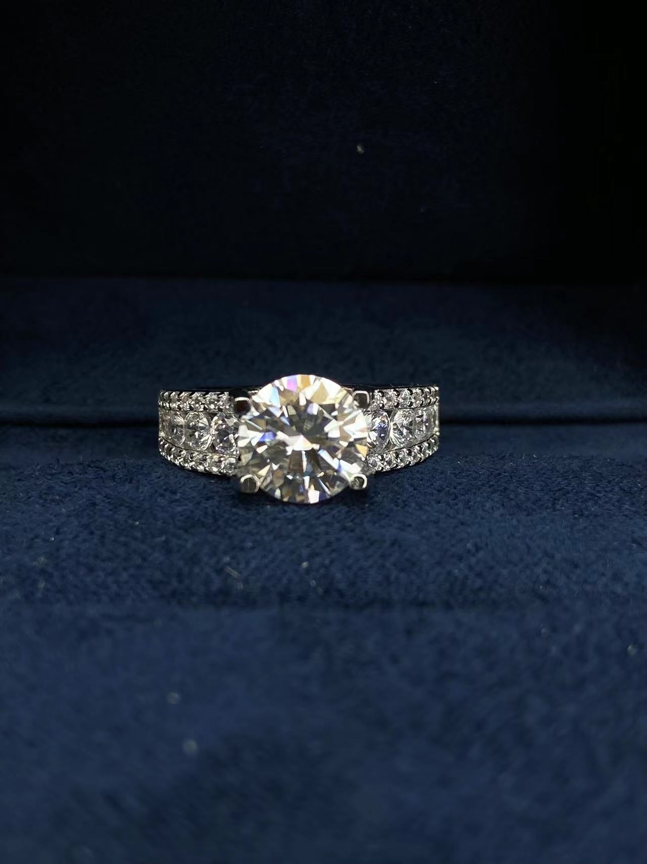 非金属戒指 【星光牛头3ct】设计款戒指经典气质A001
