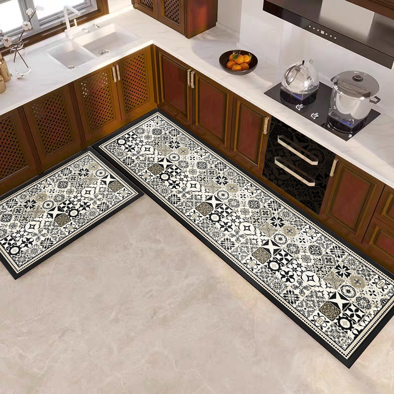 NKNX复古升级款黑科技橡胶底防滑地垫家用厨房第九代轻奢吸水脚垫