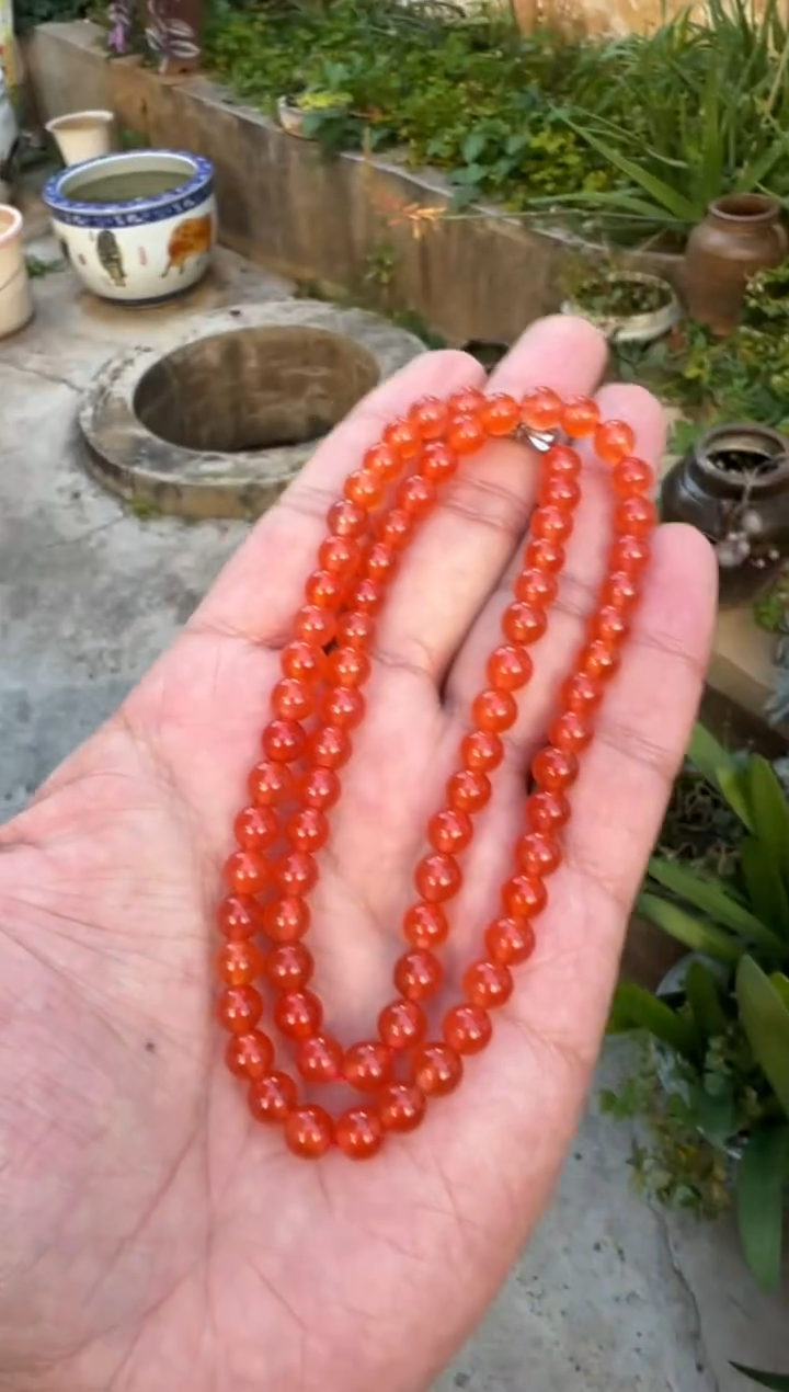 【闪购商品】南红玛瑙手链未镶嵌原矿无优化冰红6mm妈妈链