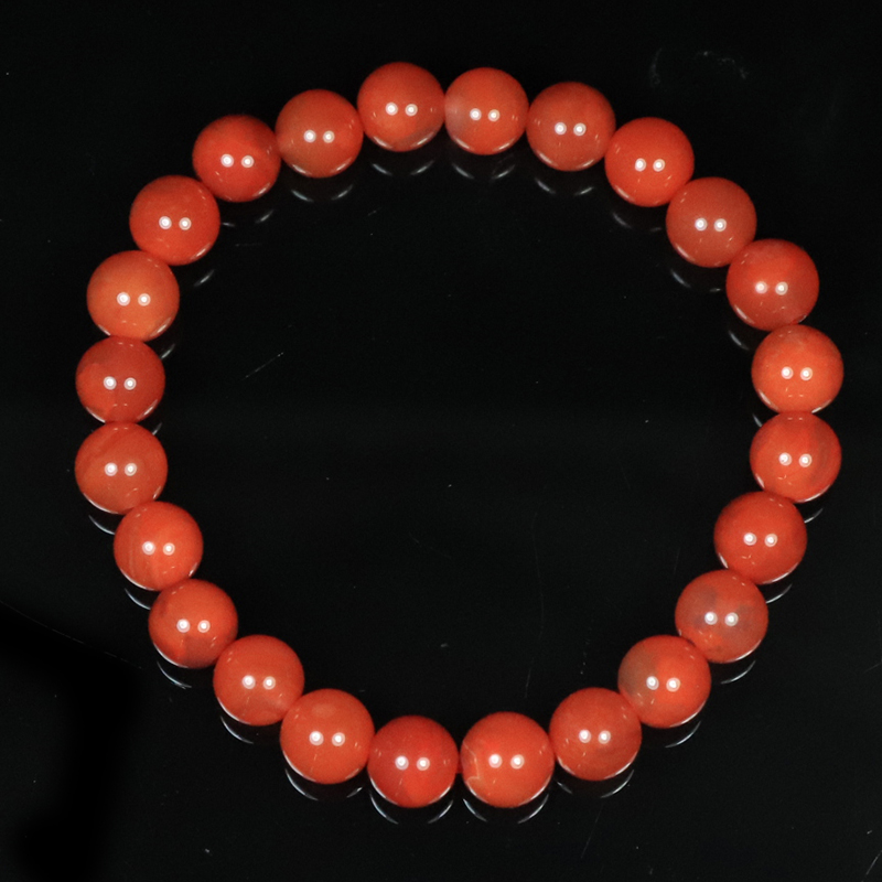 原矿无优化保山南红冷水河柿子红7mm左右单圈手串