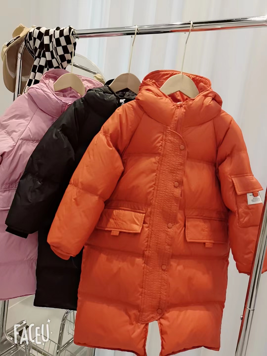 女童羽绒服2023新款儿童冬装白鸭绒连帽中长款保暖羽绒外套潮