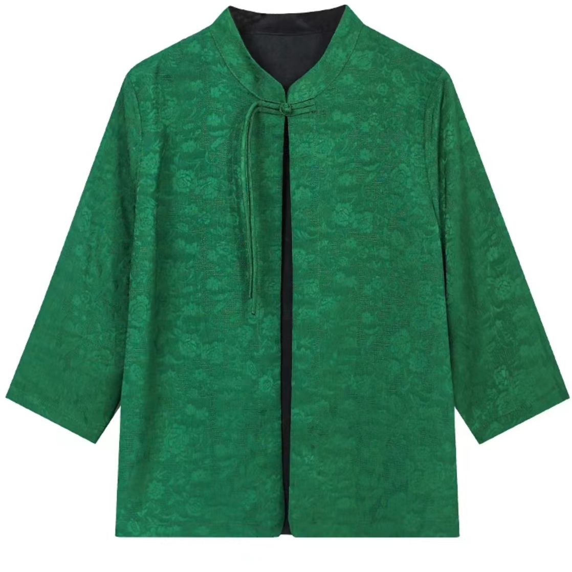 202400138宽松双面穿时尚女外套新中式提花中老年妈妈外衣春洋气