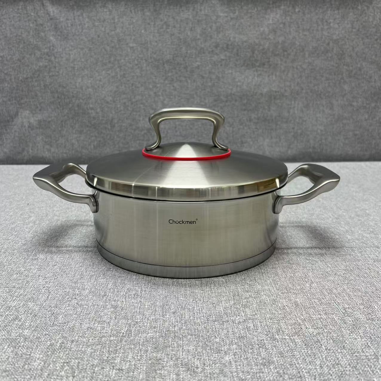 7-005 chockmen不锈钢复合底双耳汤锅 24*8.5cm容量3L整重约2.5kg