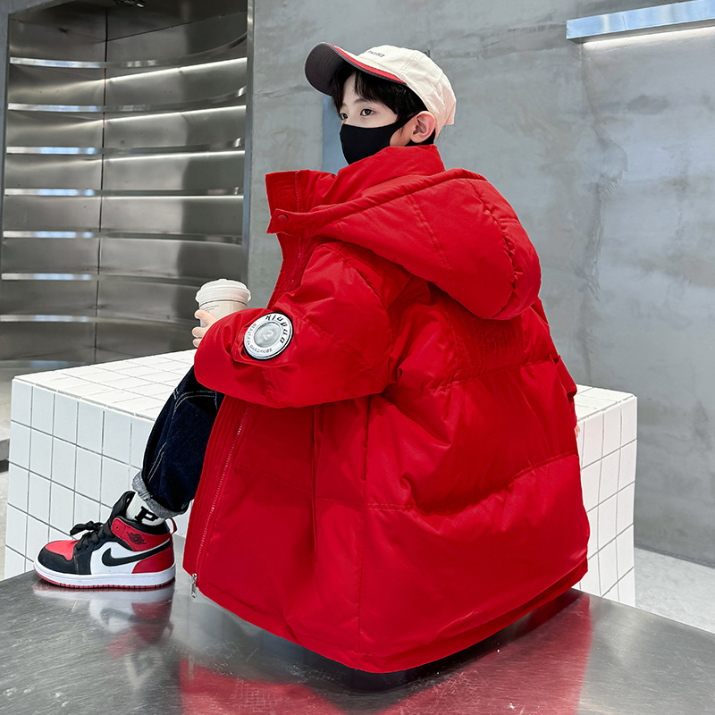 男童冬季洋气中长款羽绒服2023新款中大儿童冬装加厚韩版潮款外套