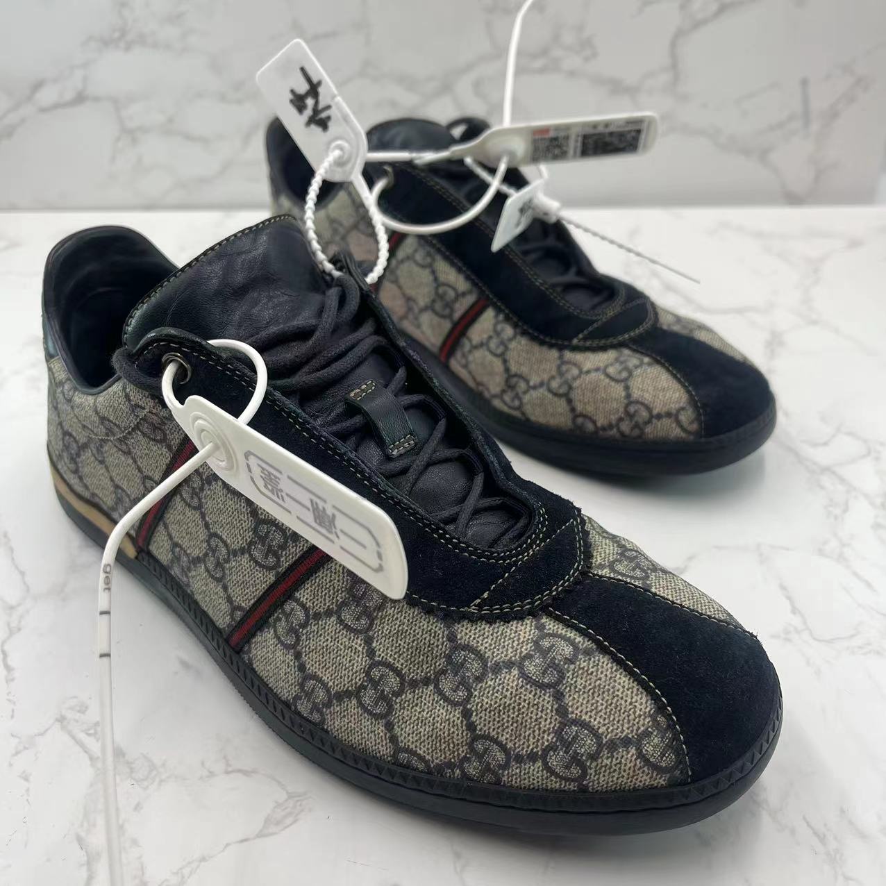 【95新】GUCCI蓝色麂皮德训鞋  40欧码