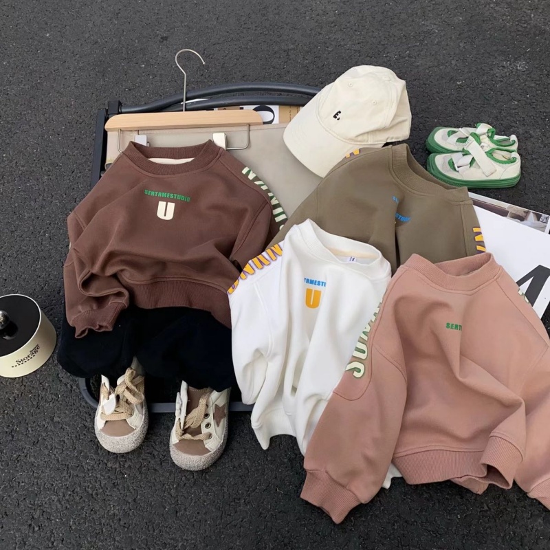 2024春季儿童套头休闲洋气宽松韩系圆领印花小童卫衣02455