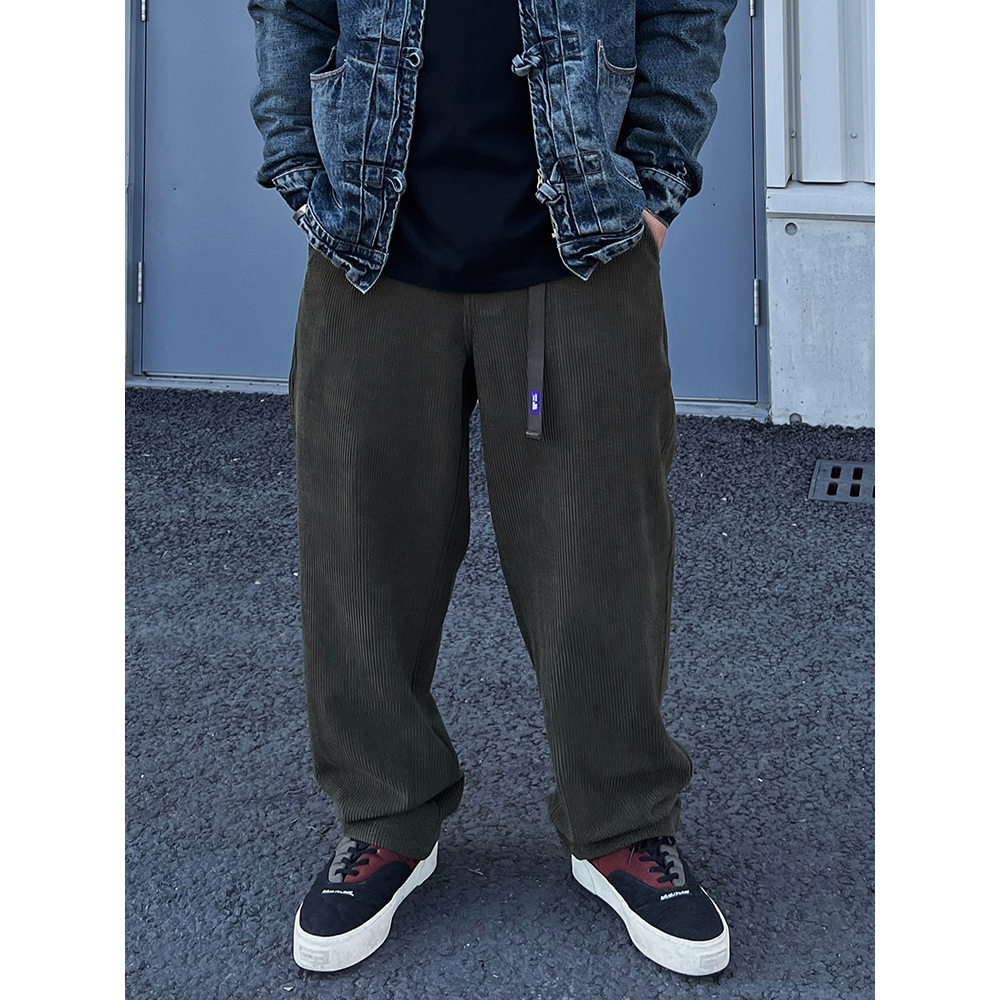 MALTDIARY加肥加大码日系冬季加绒加厚通勤休闲裤男宽松尾椎长裤