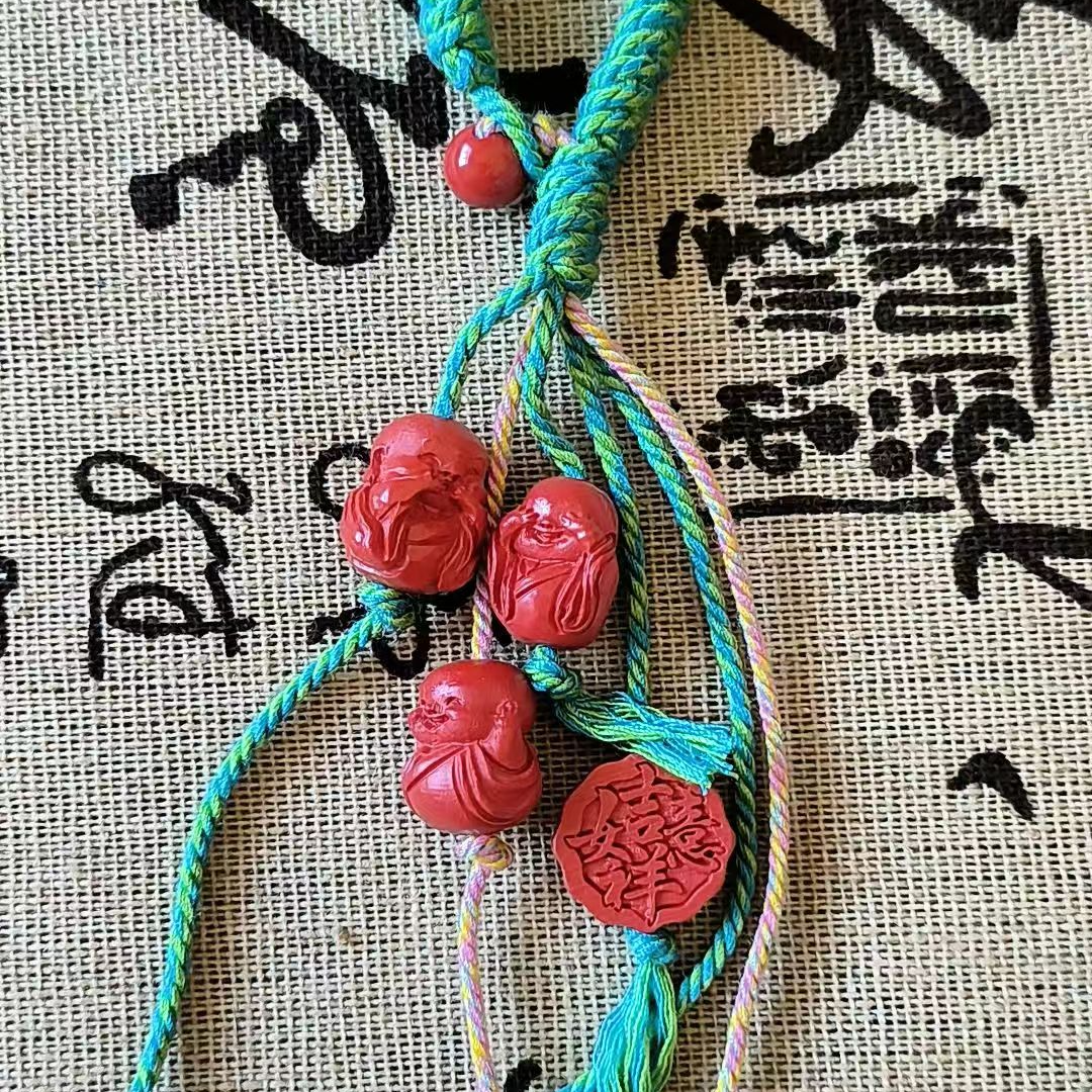 天然辰砂含辰砂工艺品天然红砂三不包挂钥匙扣