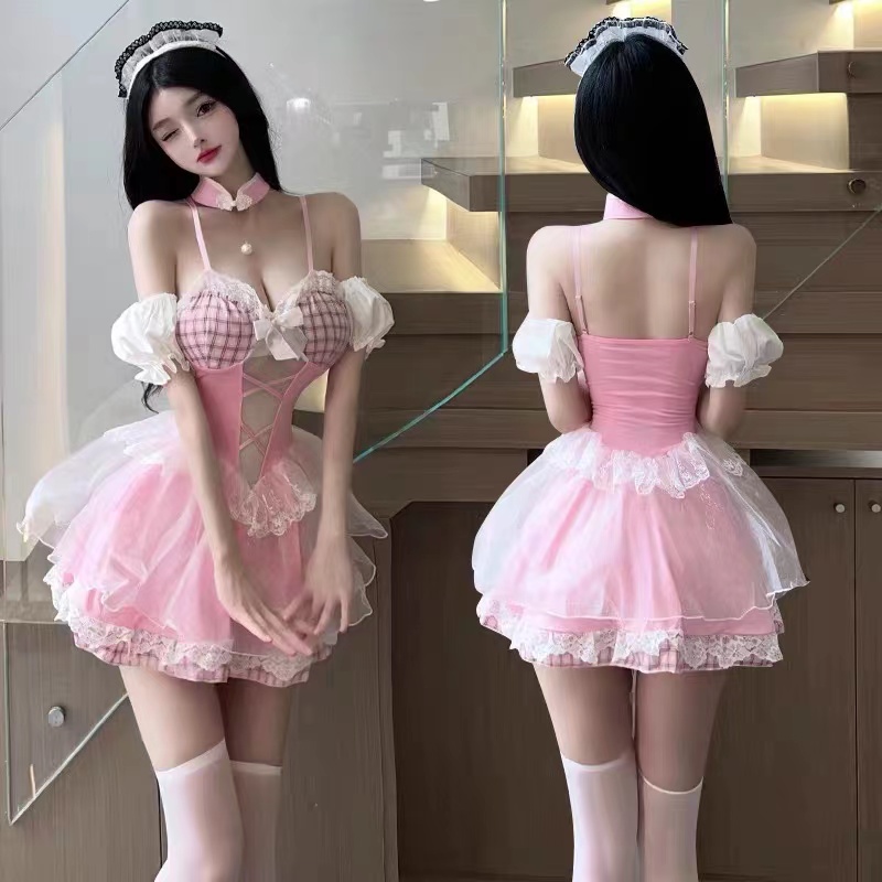 【Rabbit Hole】甜心芭比 辣妹连衣裙蕾丝显瘦公主少女