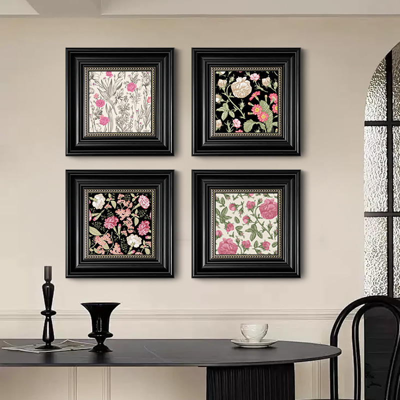 《花间游》中古风客厅装饰画餐厅挂画美式复古油画法式卧室床头壁画