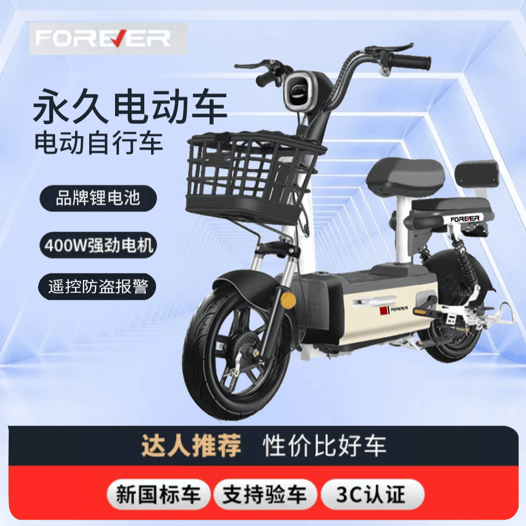 上海永久电动车自行车新国标可上牌锂电电瓶车电单车48V XZY