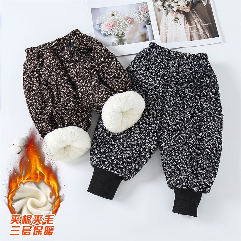 【特价清仓】女童裤子冬季加绒夹棉儿童一条过冬婴儿棉裤宝宝加厚