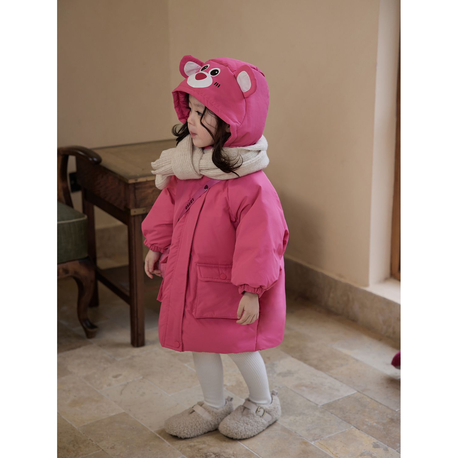 【小扬哥推荐】女童棉袄2024冬季新款中长款加厚保暖外套女宝宝超