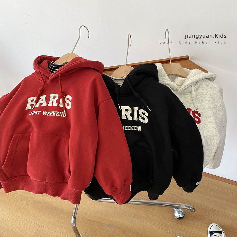 【小扬哥推荐】儿童冬季加绒连帽卫衣2024新款男女童韩版洋气时髦