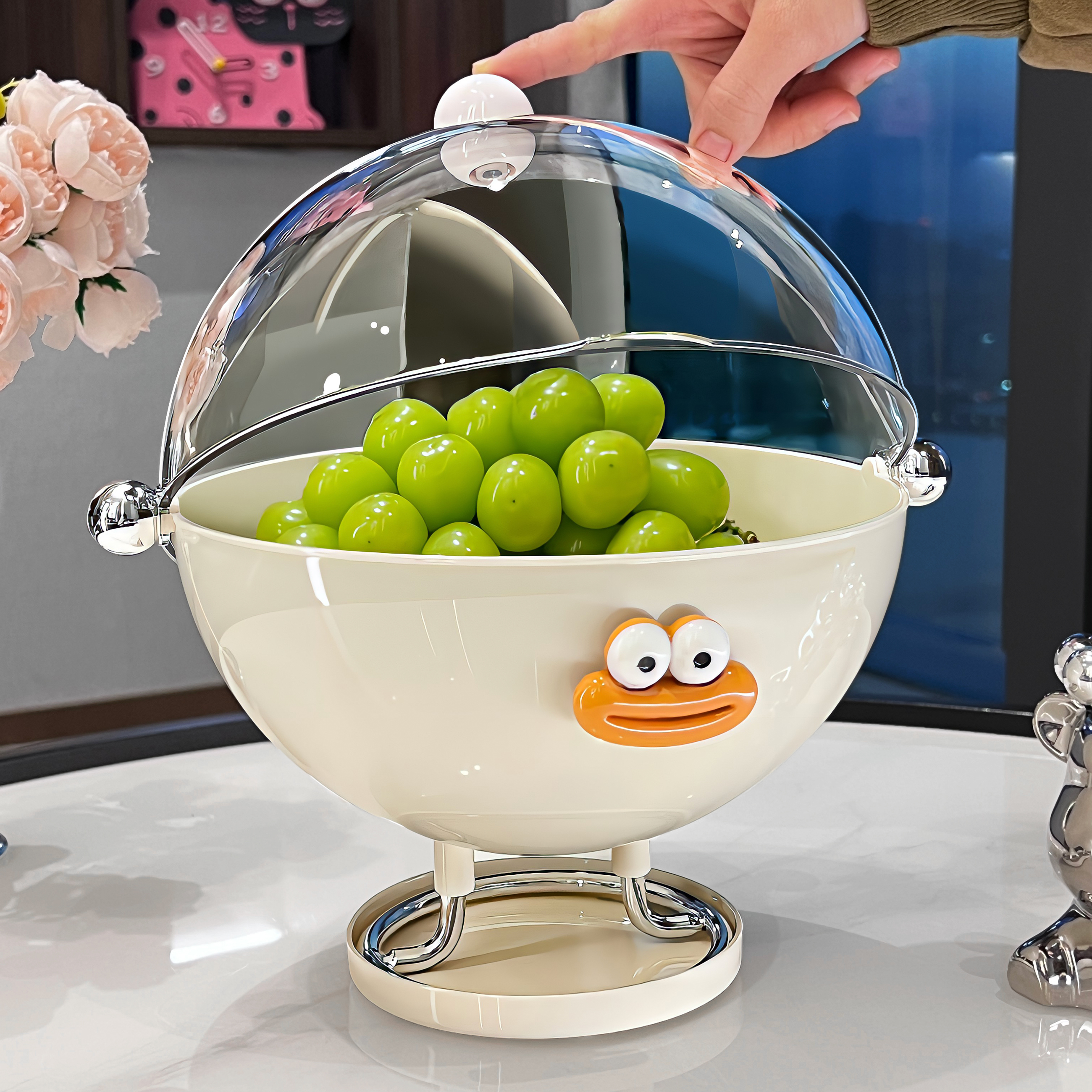 BSD翻盖水果盘家用客厅茶几新款创意果盘糖果盘子前台零食摆放盘