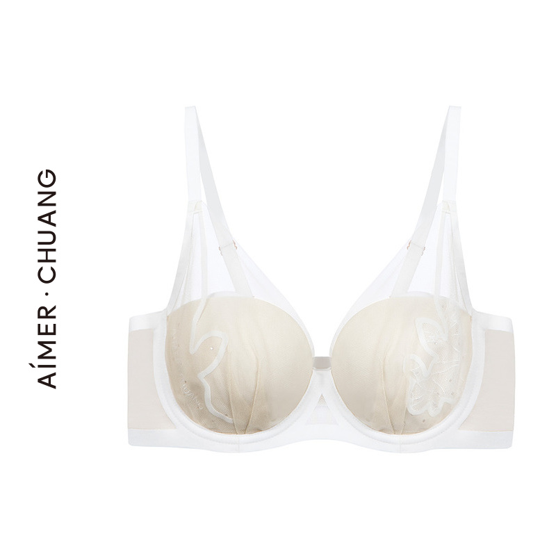 AIMER CHUANG几何44/4薄模杯大罩杯洞洞文胸CA111181薄模杯