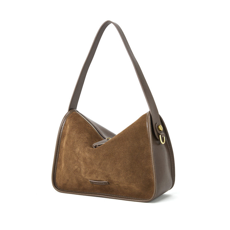 新款反绒牛皮邮差包时尚复古大容量单肩斜跨包BL1244451ZB