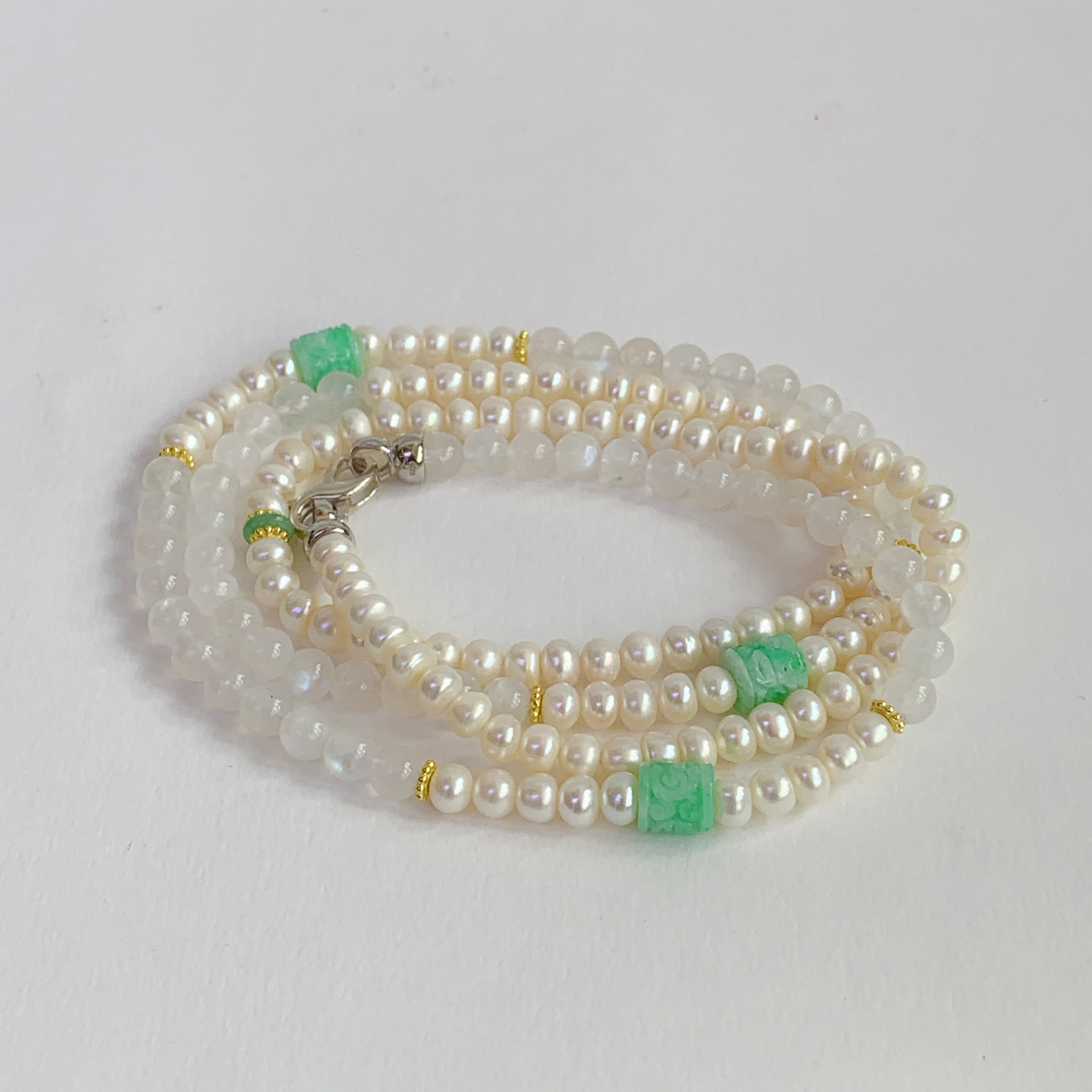 S925翡翠珍珠项链P11302195